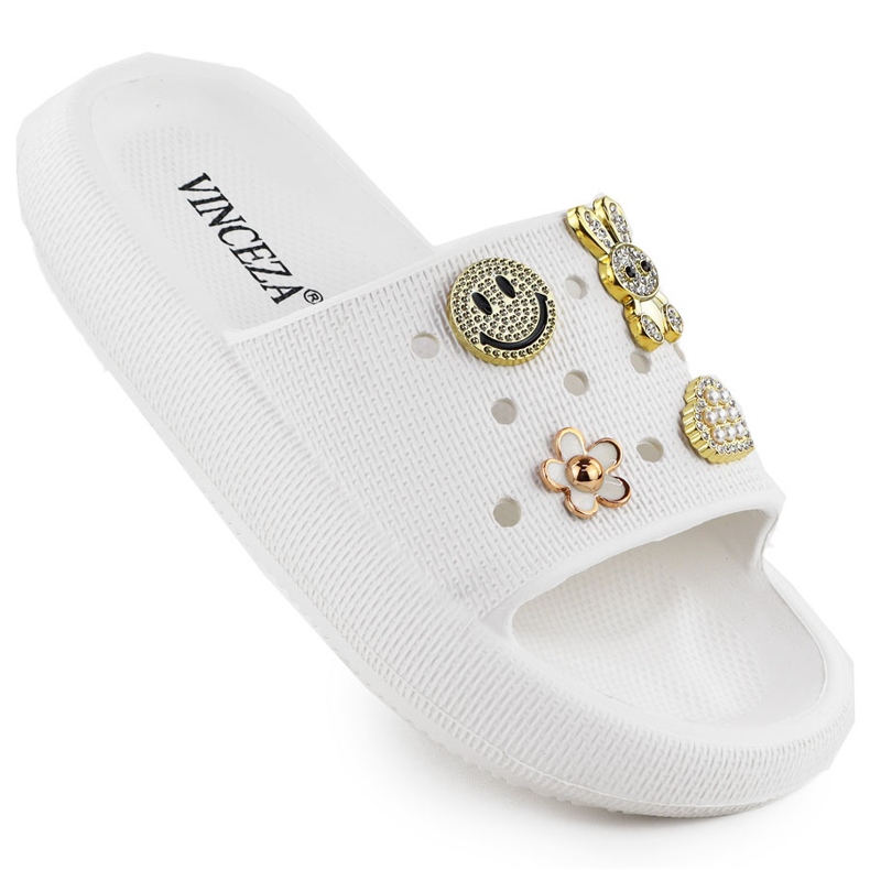 Foam Flip Flops am Pool Beach auf der weißen Plattform dekorierte Vinceza 76055