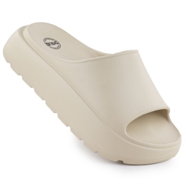 Frauenflip Flops auf einem dicken Plattformpool Beige News 7303