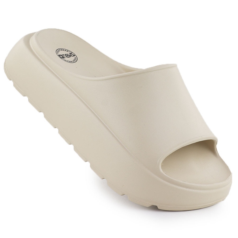 Frauenflip Flops auf einem dicken Plattformpool Beige News 7303