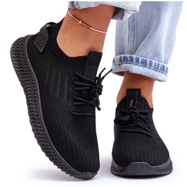 Frauen -Slip -up schwarze Sportschuhe