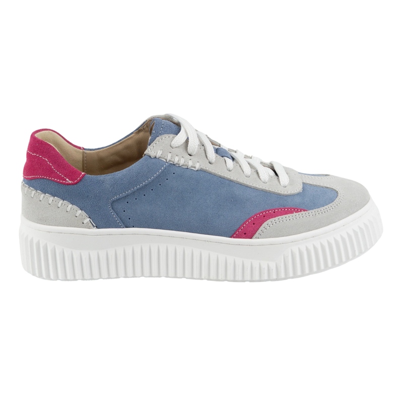 Olivier Damen -Leder -Sneaker für Frauen auf der N1202S4 -Plattform blau