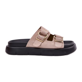 Frauen Wildleder Flip Flops mit dekorativem Big Star RR274659 Klemmen hellrosa
