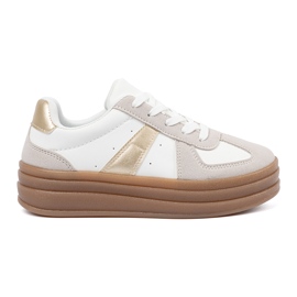 Shelvt Frauen Sportschuhe dickerer Boden weiß