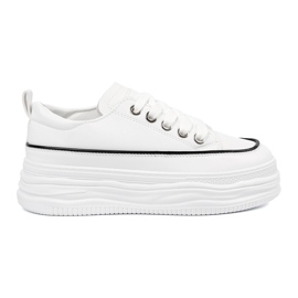 Shelvt Weiße Turnschuhe für Frauen auf der Plattform