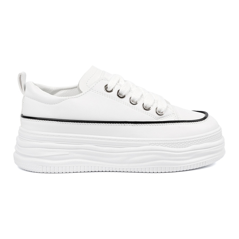 Shelvt Weiße Turnschuhe für Frauen auf der Plattform