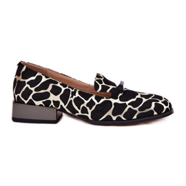S.Barski Wildlederschuhe für Frauen mit einem Ornament LZ51-505 Schwarz und Gold