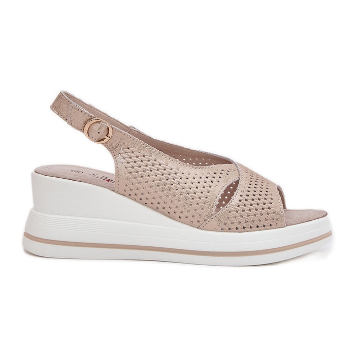 S.Barski Frauen Ledersandalen S. Barski LR51-660 Openwork Golden