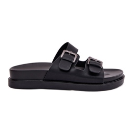 EVento Damenschuhe mit goldenen Schnallen schwarze Schnallen