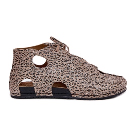 Gemusterte Lederstiefel Maciejka 03426-49 Leopardendruck beige