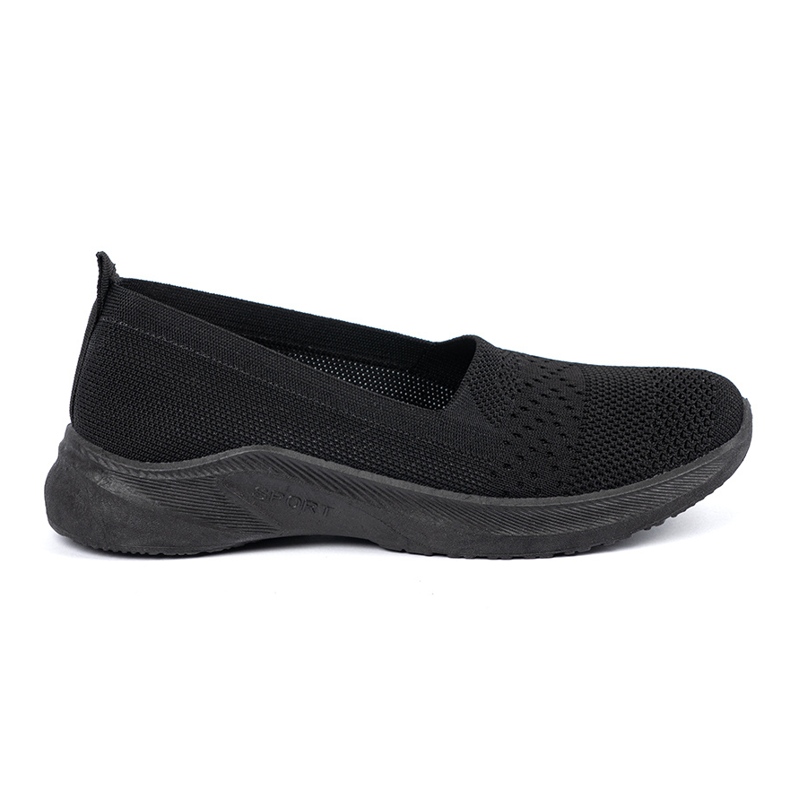 Shelvt Schwarze Slip-On-Sportschuhe
