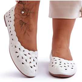 Evento Durchbrochene, glänzende Ballerina für Damen in Weiß, Visionär