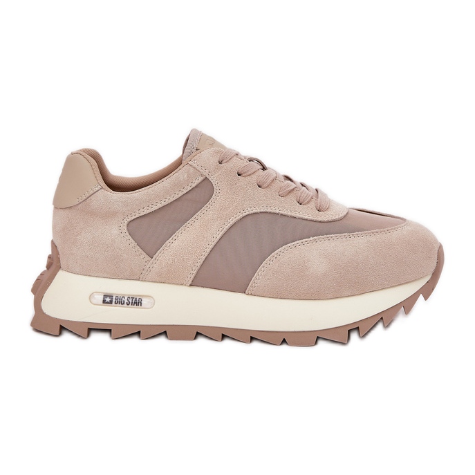 Wildleder -Turnschuhe auf der Big Star der Frauen RR274897 Frauenplattform beige