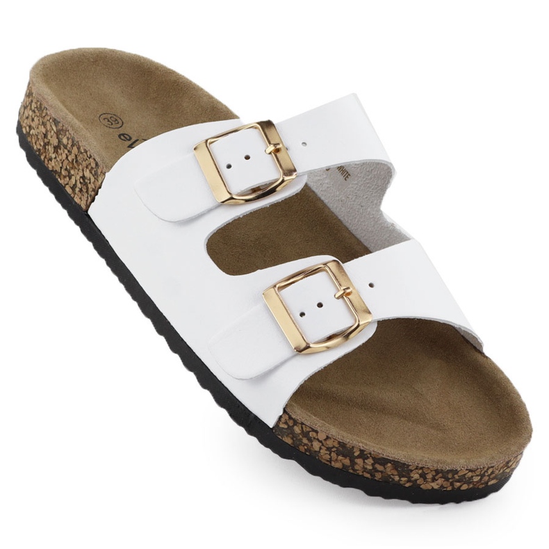EVento Damenflip flops mit Schnallen weißer Ereignis 8323
