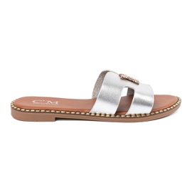 Inna Silbermetallic Damen Pantoffeln