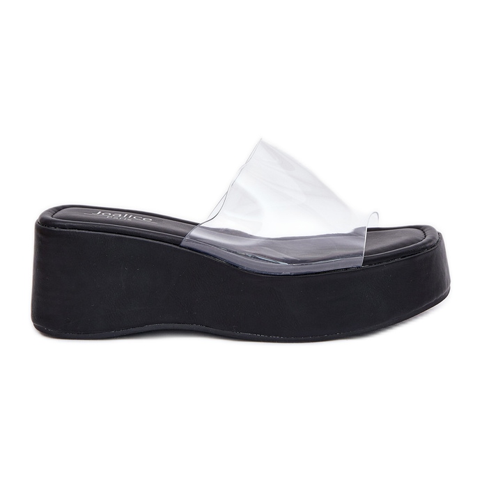 Inna Damenschuhe mit einem transparenten schwarzen Keilgürtel