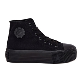 Damen -Sneaker auf der Big Star RR274742 Black Platform schwarz