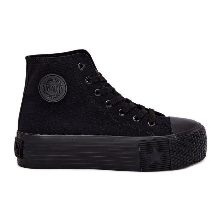 Damen -Sneaker auf der Big Star RR274742 Black Platform schwarz