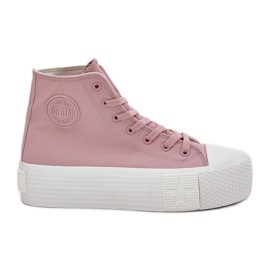 Frauen -Sneaker auf der Plattform Big Star RR274739 Pink rosa