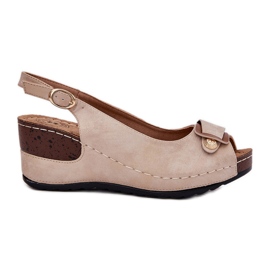 EVento Frauen leichte Sandalen für Komfortschuhe Beige-Gold golden