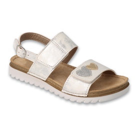 Befado Kindersandalen mit Ledereinsatz 062Y001, Silber mit Herzen