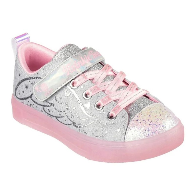 SKECHERS S Lichter Twinke Sparks Heather Magic 314703L-GYPK Schuhe silber-