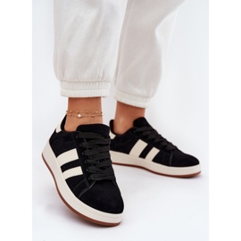 EVento Frauen -Turnschuhe mit Öko -Wildlederschwarz