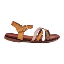 Frauensandalen mit Sergio Leone SK090H Swinging Stripes Gelb