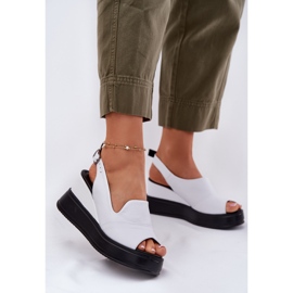 Frauen Ledersandalen für alte Artikern 52C0483 Weiß