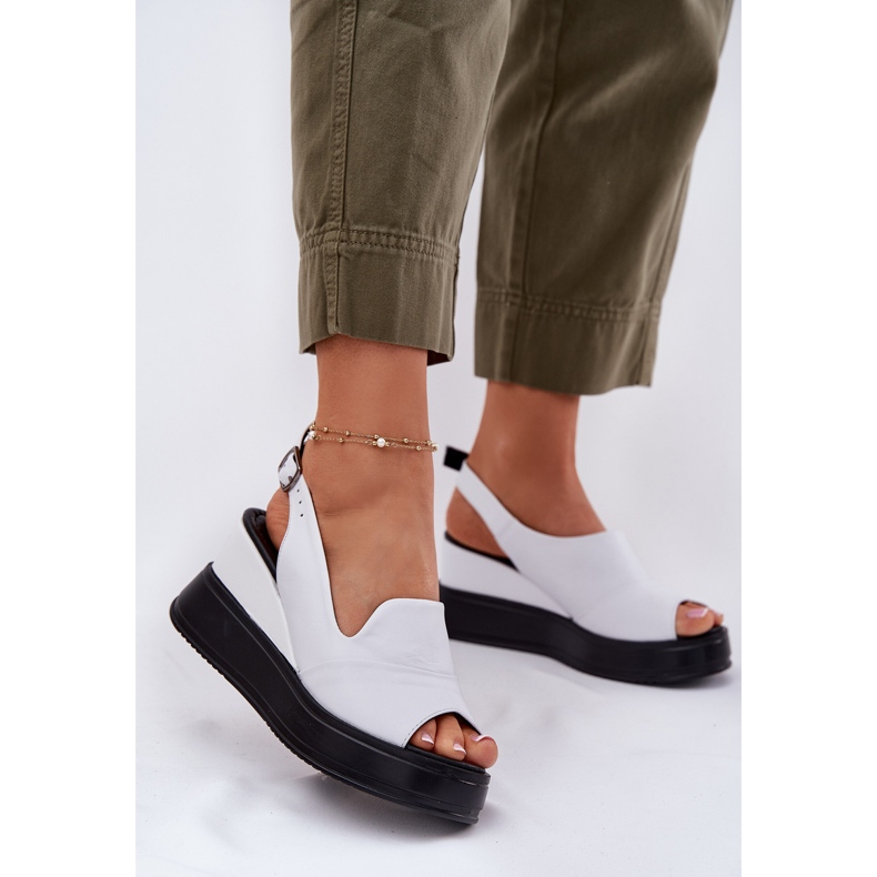 Frauen Ledersandalen für alte Artikern 52C0483 Weiß