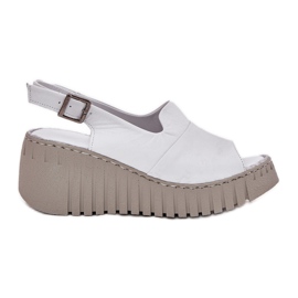 ARTIKER Frauensandalen aus natürliches Leder für einen Keilartker 54C0786 Weiß