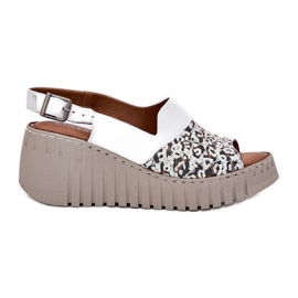ARTIKER Frauensandalen aus natürlichen Leder auf Keilartker 56C0958 Weiß