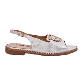 S.Barski Elegante Sandalen mit Flachhackmedizin S. Barski Kv51-003 Silber