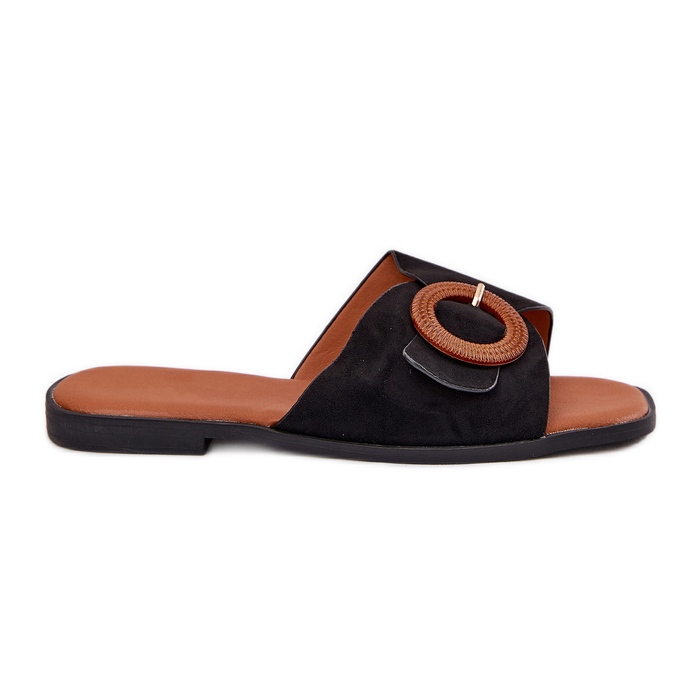 Flat -getaelte Frauen -Flip -Flops mit schwarzer Klemme