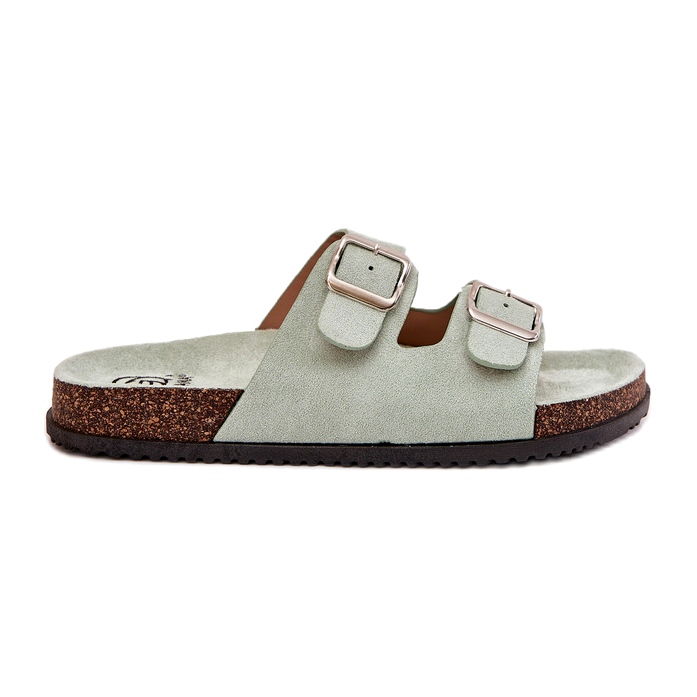 Damenflip Flops mit Minzschnallen grün