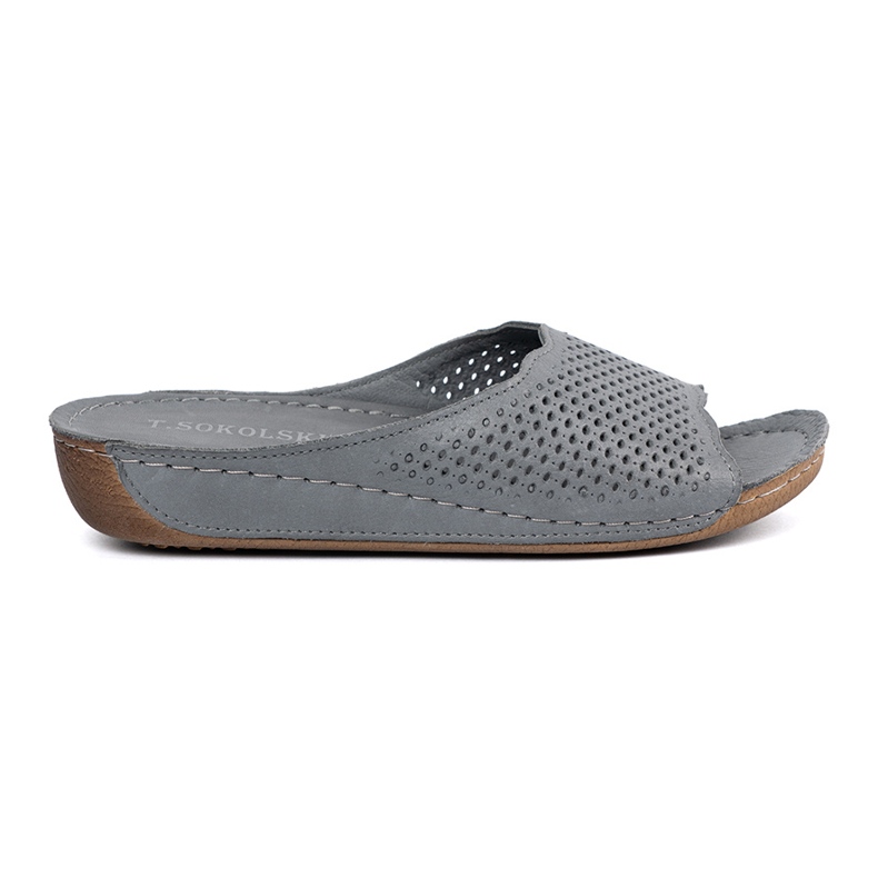 T.Sokolski Ledergrau Flip Flops