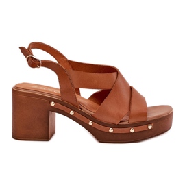Ledersandalen auf dem Zazoo 1081 Brown Post braun