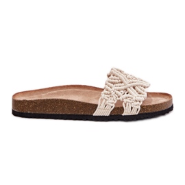 Damenflip Flops auf der Korkplattform Beige