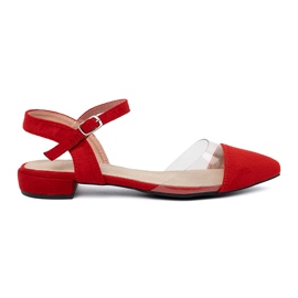 Goodin Rote Sandalen elegant auf einer flachen Sohle
