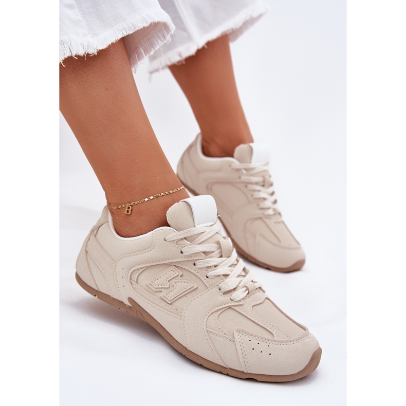 Frauen Sportschuhe mit Öko Wildleder Beige