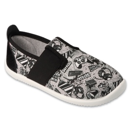 Befado Boys Pantoffeln 901x024 Verschiedene Motive Ledereinsatz grau