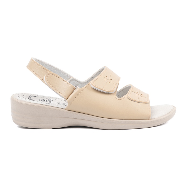 Shelvt Beige Sandalen von Frauen mit einem Ledereinsatz