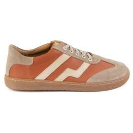Barfuß Frauen -Lederschuhe Olivier Eliza unhöflich orange