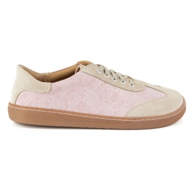 Barfuß Frauen Lederschuhe Olivier Eliza Pink Flowers rosa