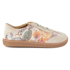 Barfuß Frauen Lederschuhe Olivier Eliza Beige Blumen
