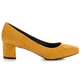 Vices New Collection Klassische Wildlederpumps gelb