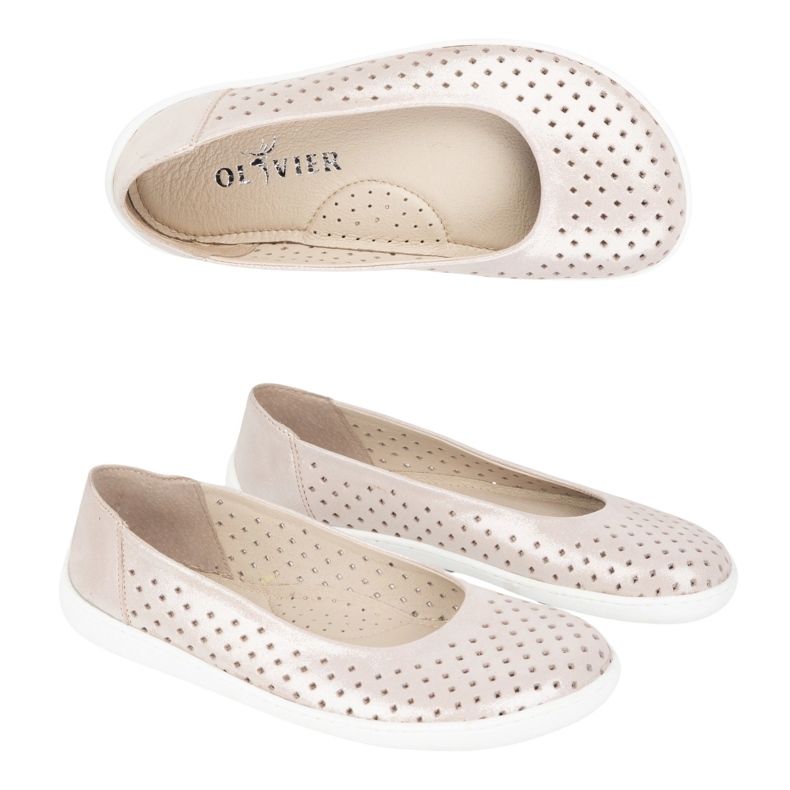 Olivier Barefoot Frauen minimalistische Pumpen ausrutschen -1771pol rosa Satin -Perforation