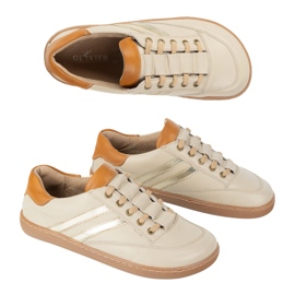 Turnschuhe barfuß Frauen Kaia Olivier - Leichte beige Lederschuhe