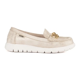 Goodin Wildleder -Goldener Slipper mit einer Kette