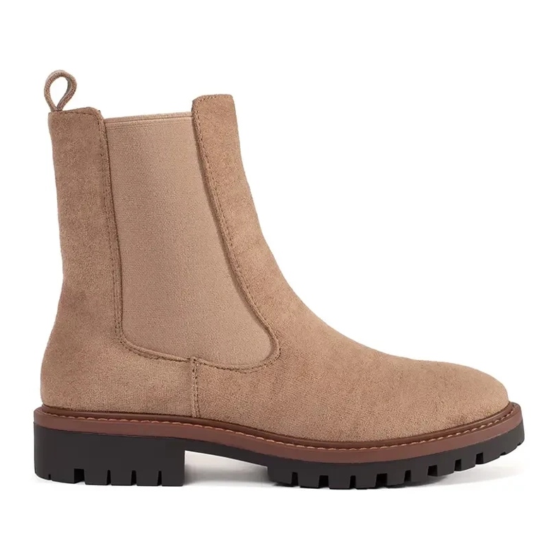 Wildleder Beige Chelsea Stiefel