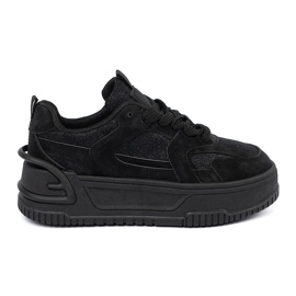 Frauen -Sneaker mit schwarzer Spitze